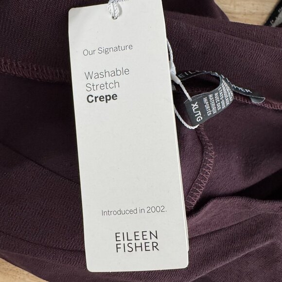 Eileen Fisher Funnel Neck Dress XL Brown Viscose Blend Stretch Crepe NWT DR-1744 - Picture 6 of 9